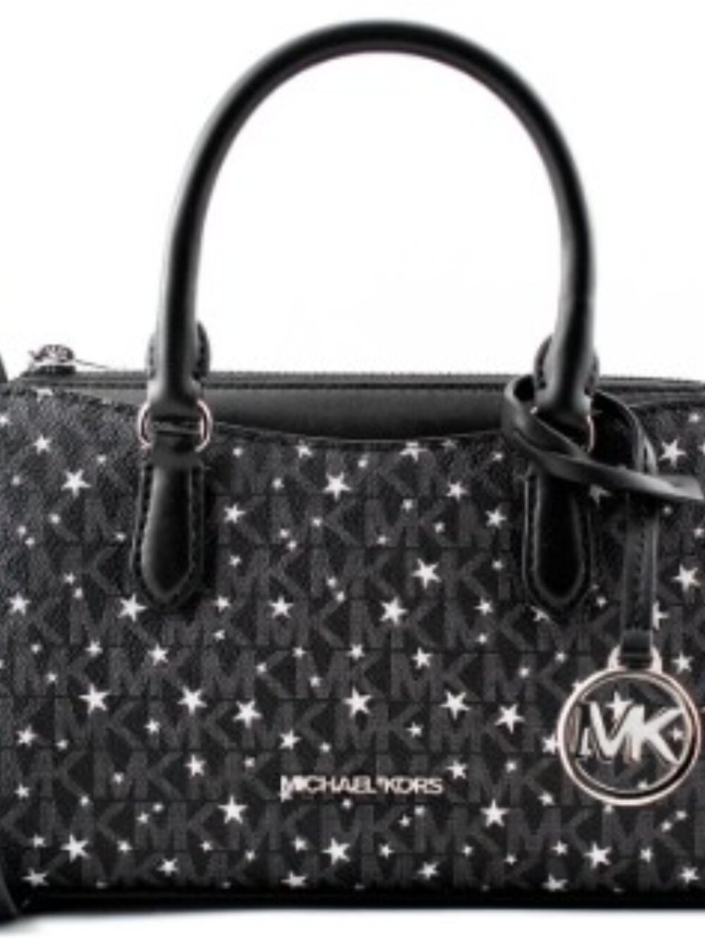 MICHAEL KORS Arden Signature Logo Star Medium Satchel in Black/Silver - Picture 8 of 8